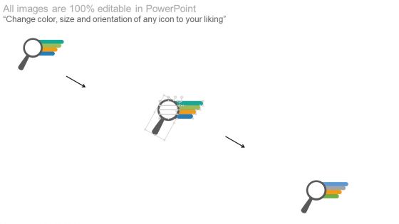 Magnifier With Four Options Tags Powerpoint Slides