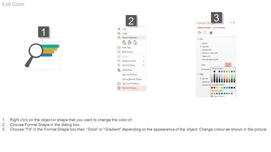 Magnifier With Four Options Tags Powerpoint Slides