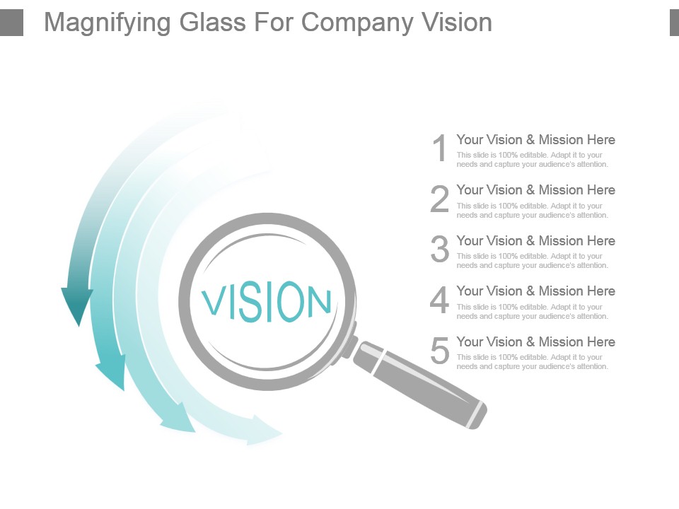 Magnifying Glass For Company Vision Powerpoint Slides Design