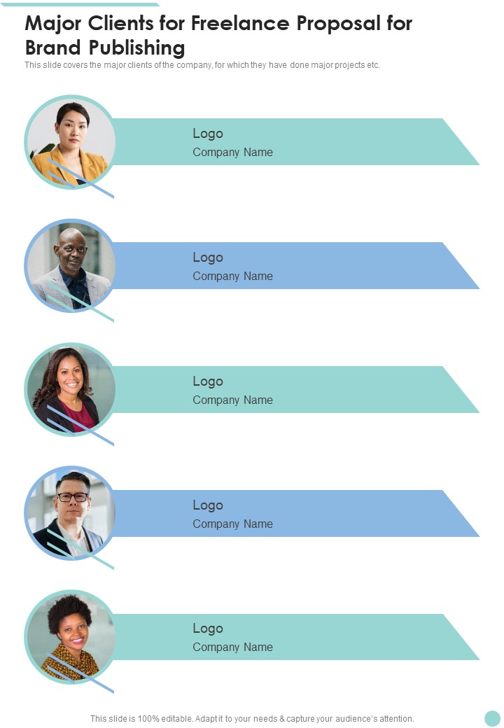 Major Clients For Freelance Proposal For Brand Publishing One Pager Sample Example Document