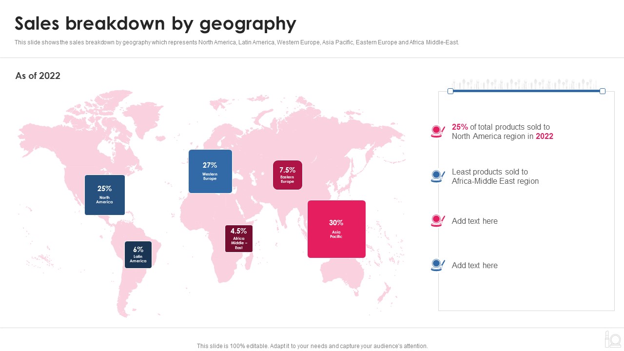 Makeup And Beauty Care Products Company Profile Sales Breakdown By Geography Microsoft PDF
