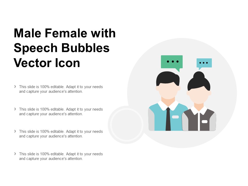 Male Female With Speech Bubbles Vector Icon Ppt PowerPoint Presentation Show Guidelines