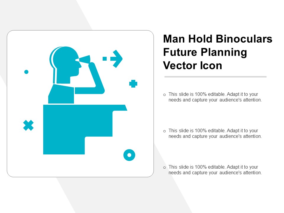 Man Hold Binoculars Future Planning Vector Icon Ppt PowerPoint Presentation Summary Slides