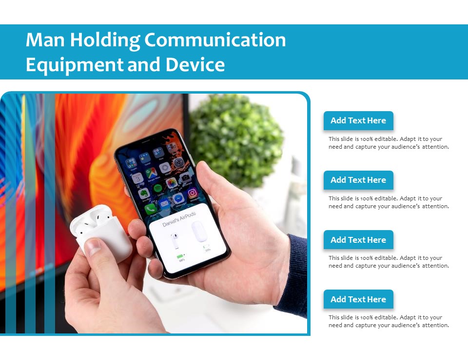 Man Holding Communication Equipment And Device Ppt PowerPoint Presentation Icon Pictures PDF
