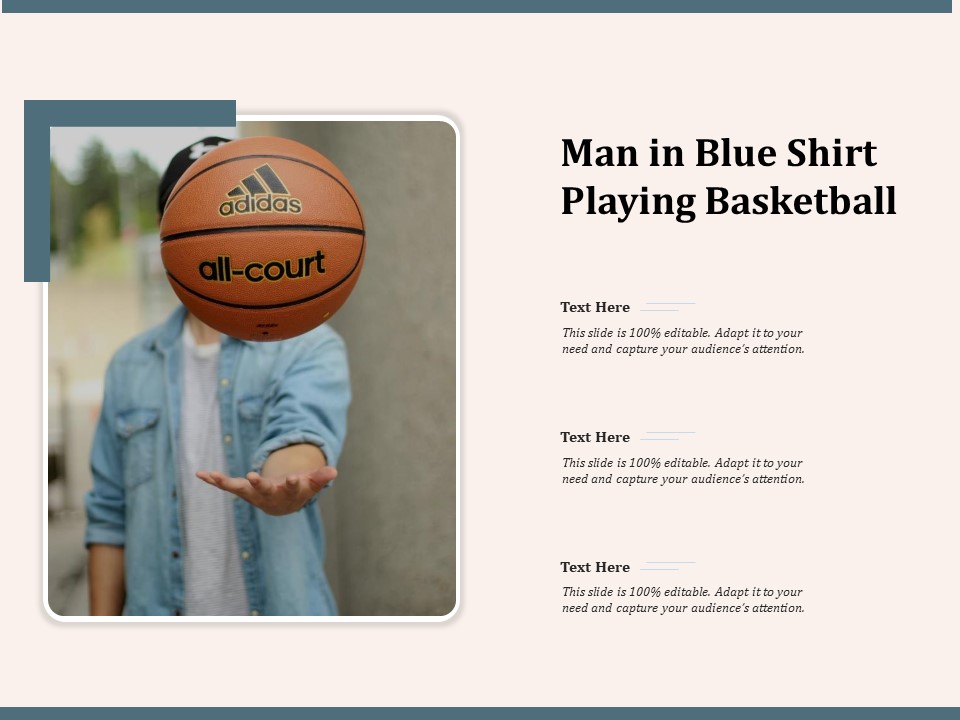 Man In Blue Shirt Playing Basketball Ppt PowerPoint Presentation File Format Ideas PDF