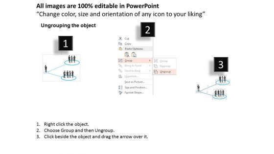 Man Managing Two Teams Powerpoint Template