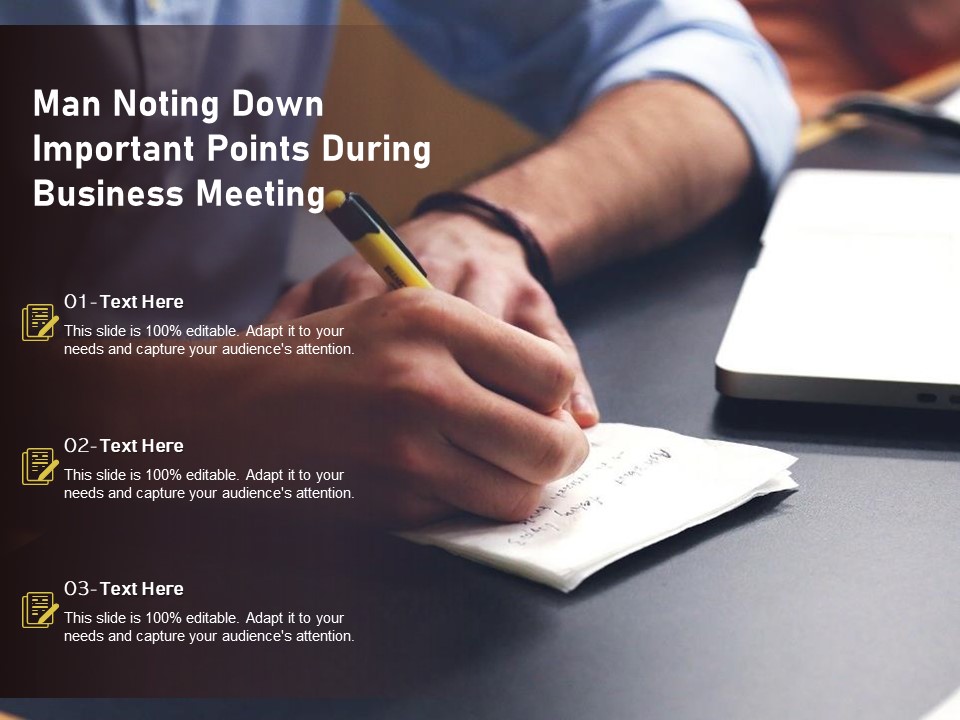 Man Noting Down Important Points During Business Meeting Ppt PowerPoint Presentation Infographics Show PDF