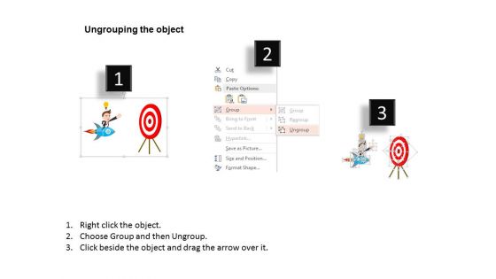 Man On Rocket Towards Target Powerpoint Template