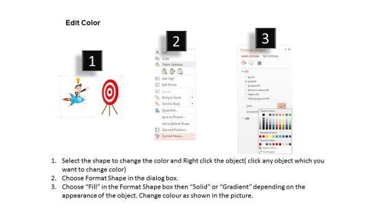 Man On Rocket Towards Target Powerpoint Template
