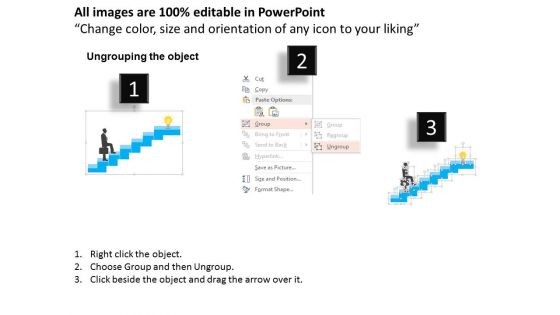 Man On Steps With Idea Bulb Powerpoint Templates