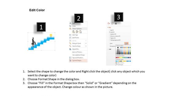 Man On Steps With Idea Bulb Powerpoint Templates