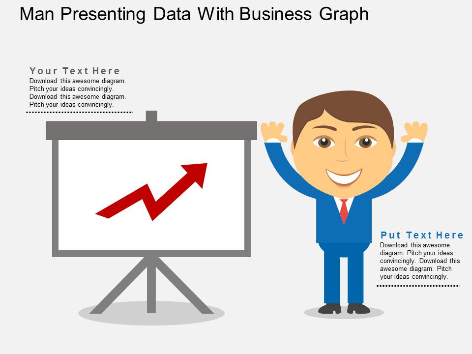 Man Presenting Data With Business Graph Powerpoint Templates
