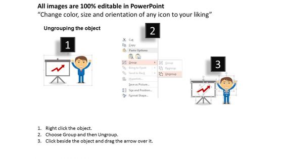 Man Presenting Data With Business Graph Powerpoint Templates