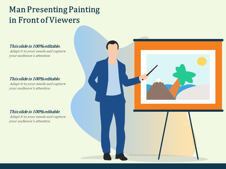 Man Presenting Painting In Front Of Viewers Ppt PowerPoint Presentation Infographic Template Designs PDF