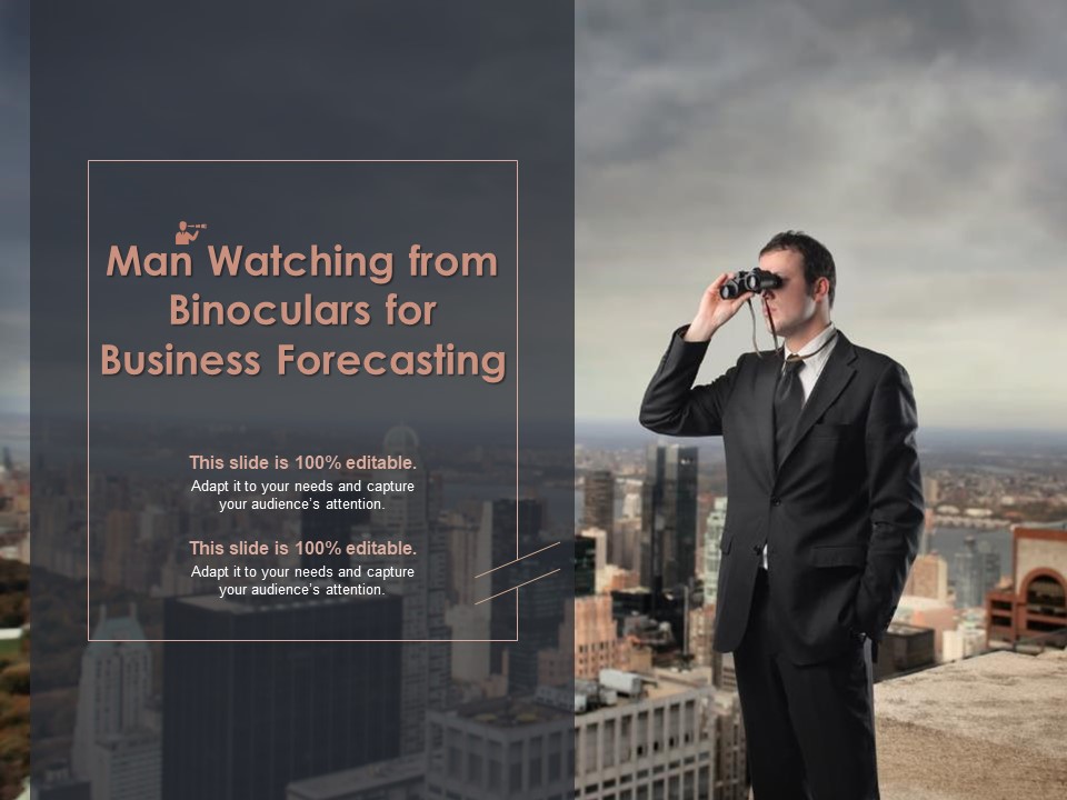 Man Watching From Binoculars For Business Forecasting Ppt PowerPoint Presentation Professional Pictures