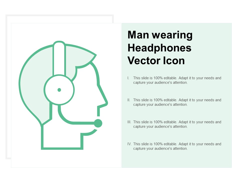 Man Wearing Headphones Vector Icon Ppt PowerPoint Presentation Pictures