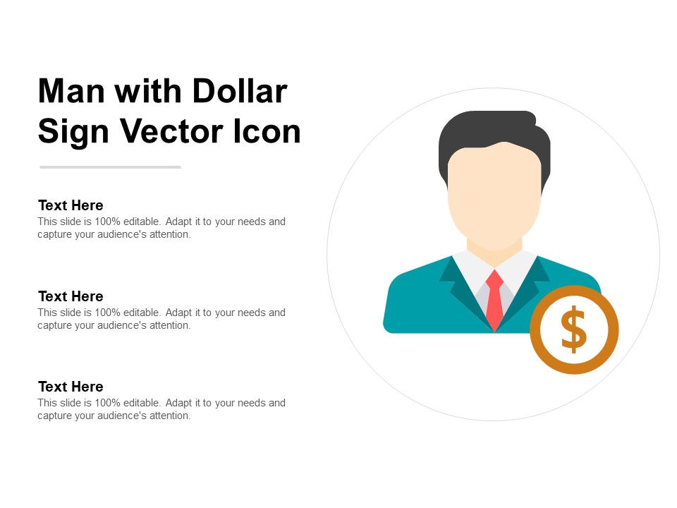 Man With Dollar Sign Vector Icon Ppt Powerpoint Presentation Summary Example Introduction