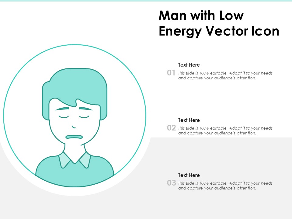 Man With Low Energy Vector Icon Ppt PowerPoint Presentation Icon Infographic Template PDF