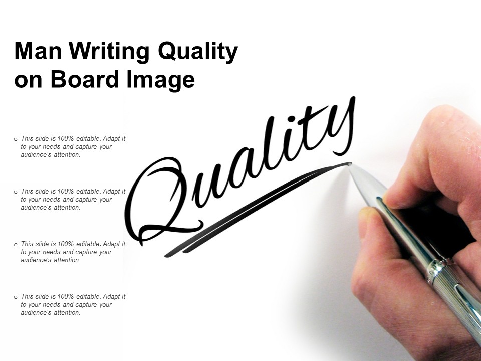 Man Writing Quality On Board Image Ppt PowerPoint Presentation Layouts Slide Portrait