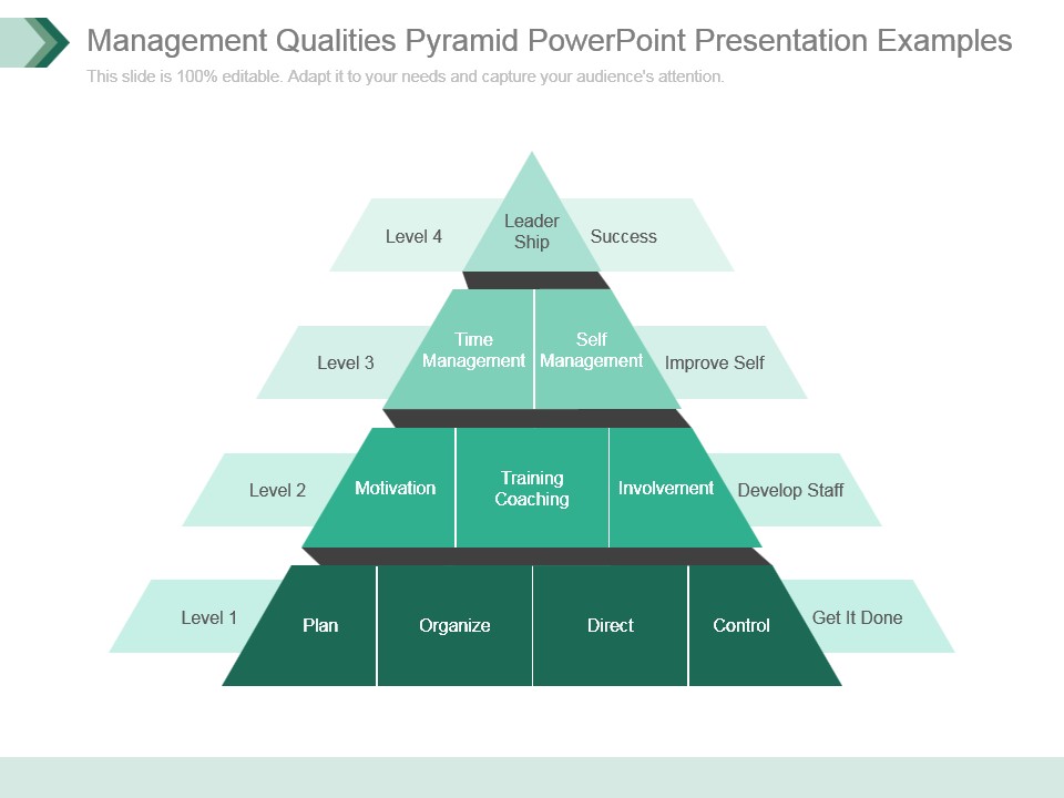 Management Qualities Pyramid Powerpoint Presentation Examples
