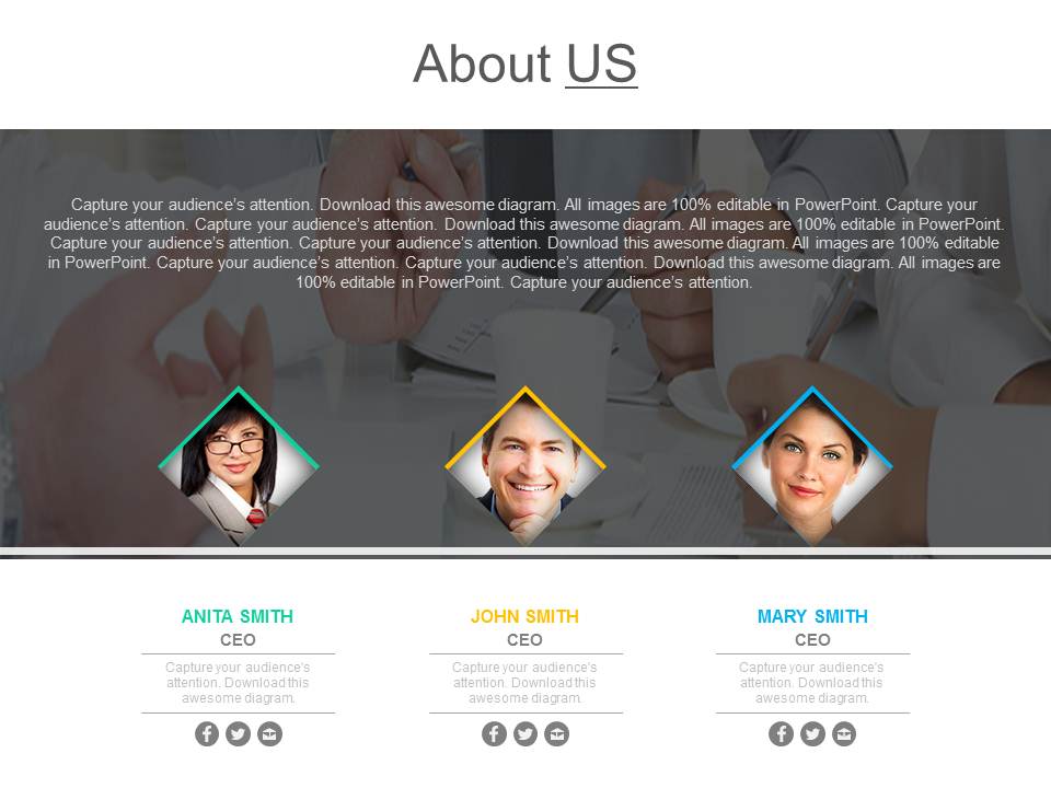 Management Team About Us Page Powerpoint Slides