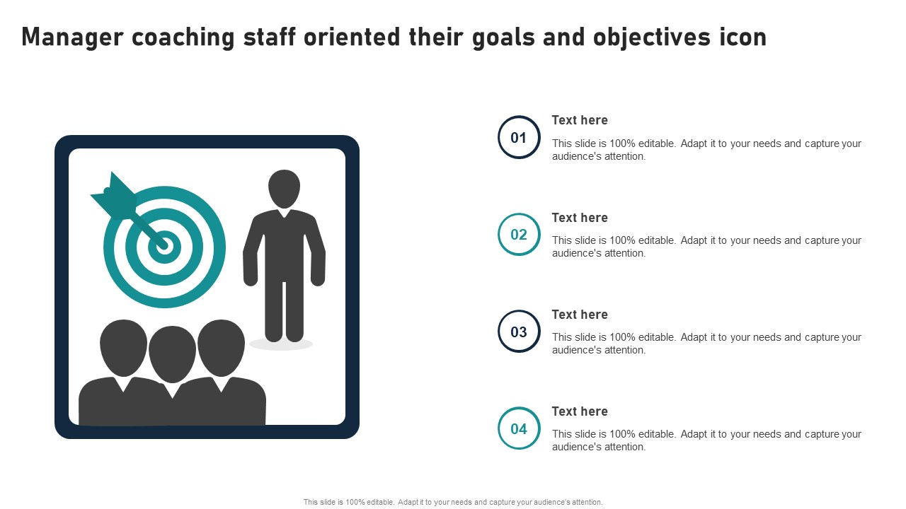 Manager Coaching Staff Oriented Their Goals And Objectives Icon Clipart PDF