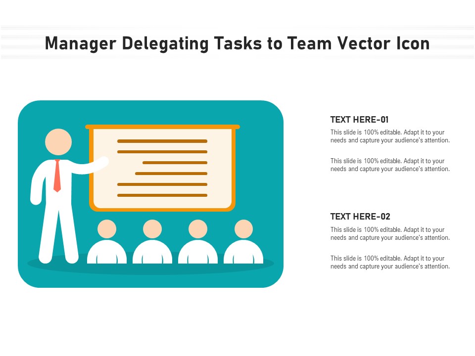 Manager Delegating Tasks To Team Vector Icon Ppt PowerPoint Presentation Model Example File PDF