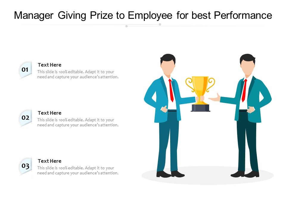 Manager Giving Prize To Employee For Best Performance Ppt PowerPoint Presentation Icon Slides PDF