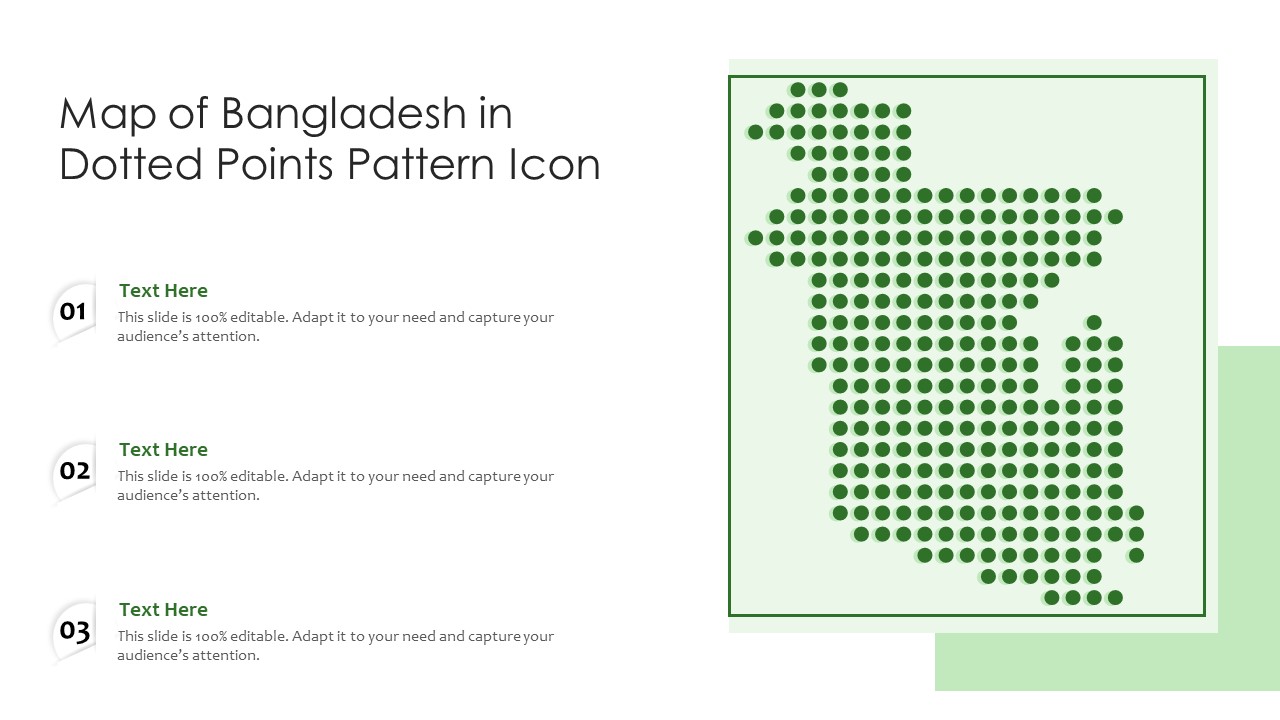 Map Of Bangladesh In Dotted Points Pattern Icon Ppt PowerPoint Presentation Gallery Samples PDF