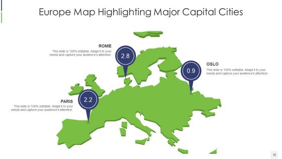 Map Of Europe Highlighting Landmark Ppt PowerPoint Presentation Complete Deck With Slides