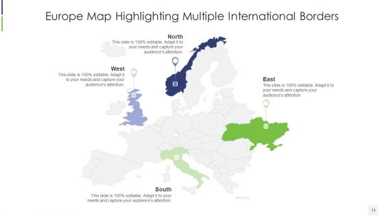 Map Of Europe Highlighting Landmark Ppt PowerPoint Presentation Complete Deck With Slides