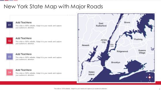 Map Of New York Ppt PowerPoint Presentation Complete Deck With Slides