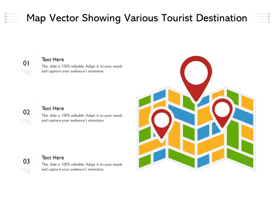 Map Vector Showing Various Tourist Destination Ppt PowerPoint Presentation Gallery Icons PDF