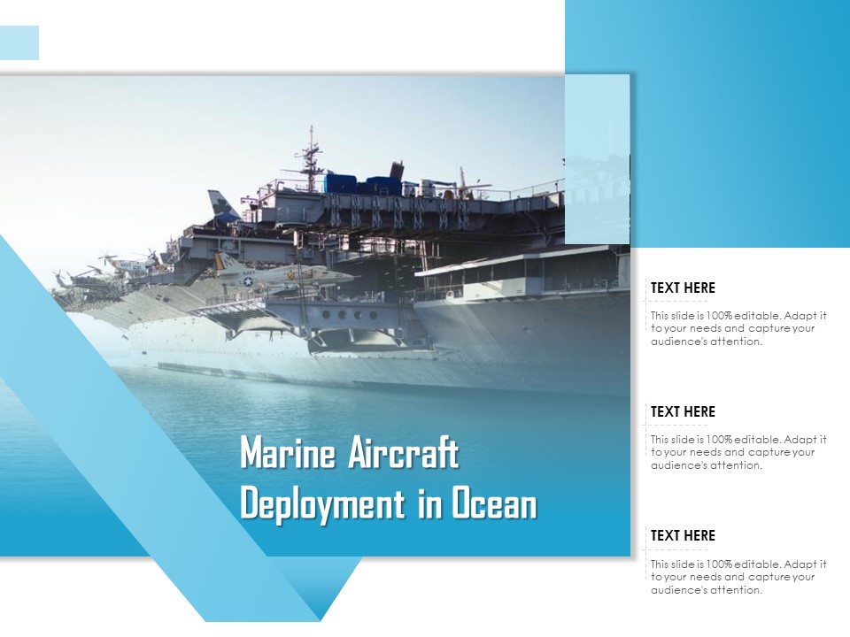 Marine Aircraft Deployment In Ocean Ppt PowerPoint Presentation Styles Information PDF