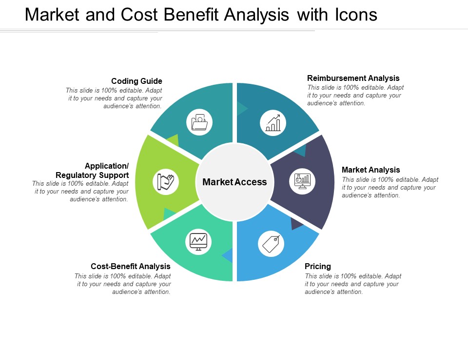 Market And Cost Benefit Analysis With Icons Ppt PowerPoint Presentation Show Format