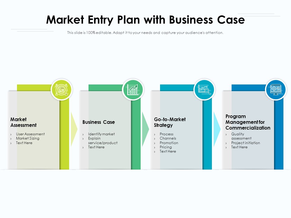 Market Entry Plan With Business Case Ppt PowerPoint Presentation Infographic Template File Formats PDF