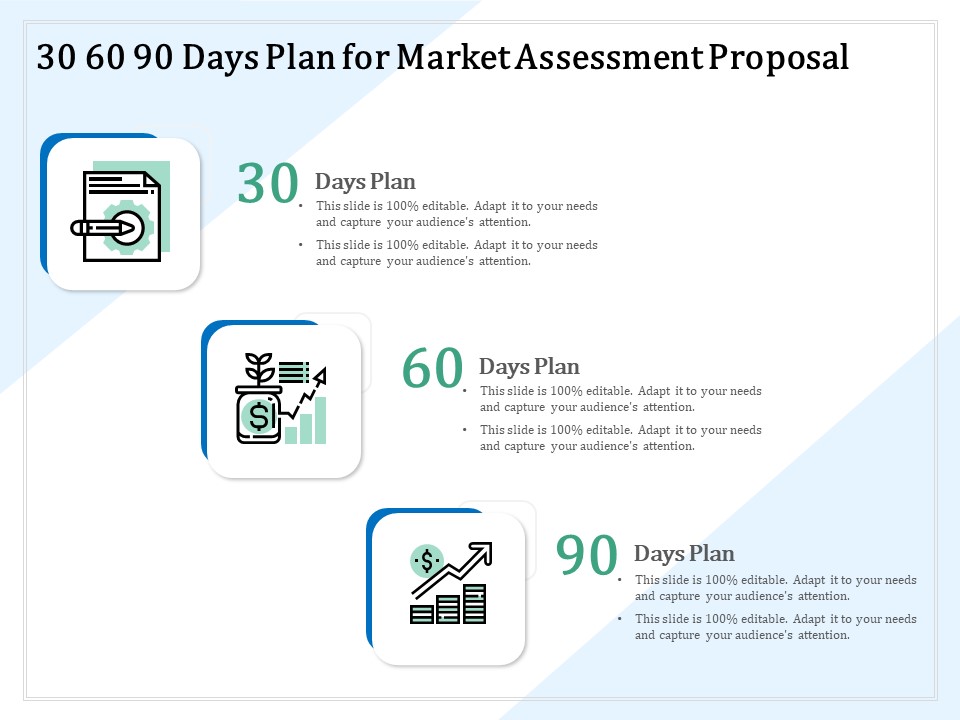 Market Research 30 60 90 Days Plan For Market Assessment Proposal Ppt PowerPoint Presentation Outline Example Topics PDF