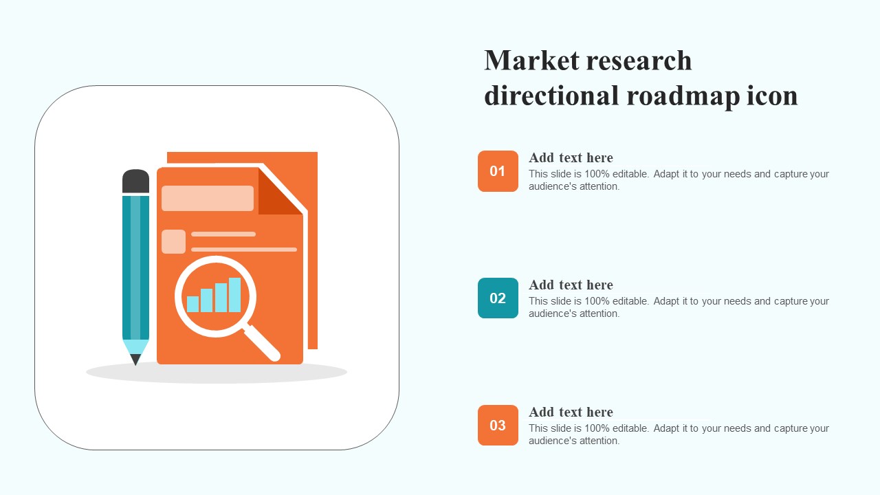 Market Research Directional Roadmap Icon Portrait PDF