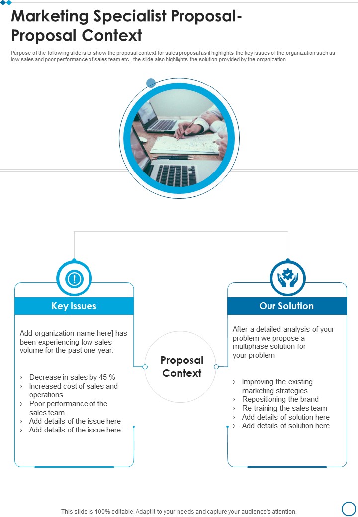 Marketing Specialist Proposal Proposal Context One Pager Sample Example Document