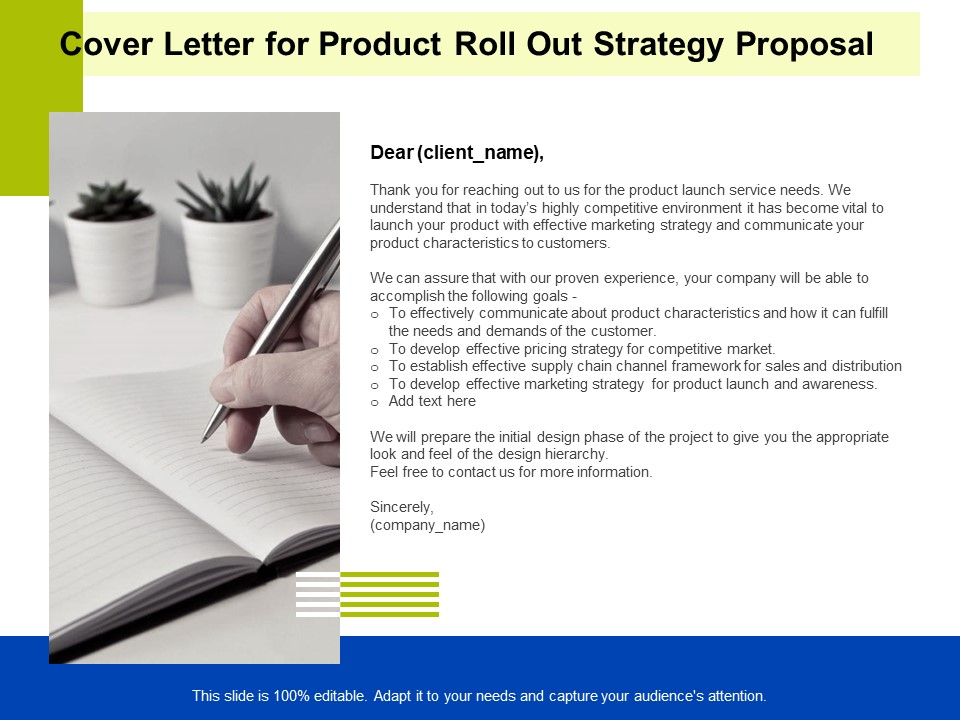 Marketing Strategy Proposal For Product Launch Cover Letter For Product Roll Out Strategy Proposal Structure PDF