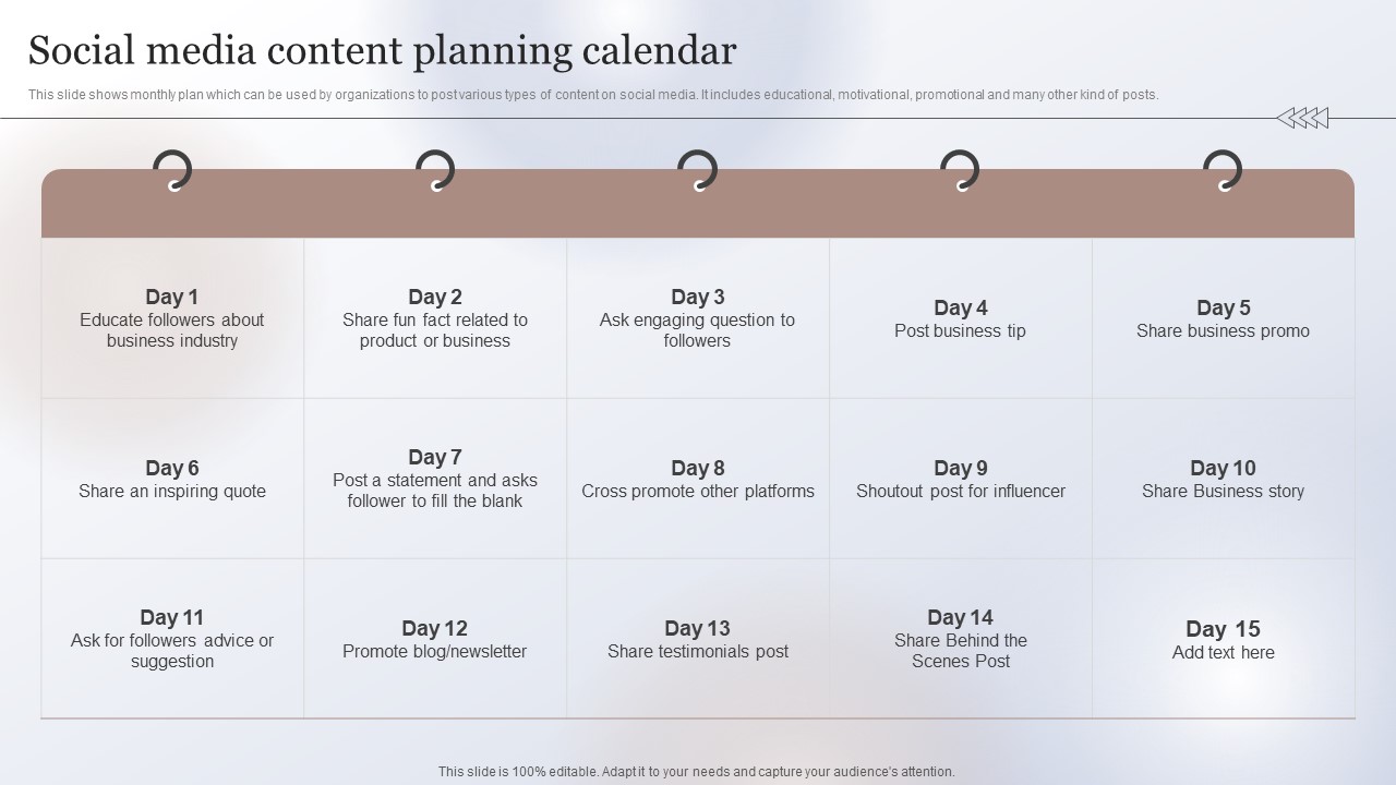 Marketing Strategy To Enhance Social Media Content Planning Calendar Pictures PDF