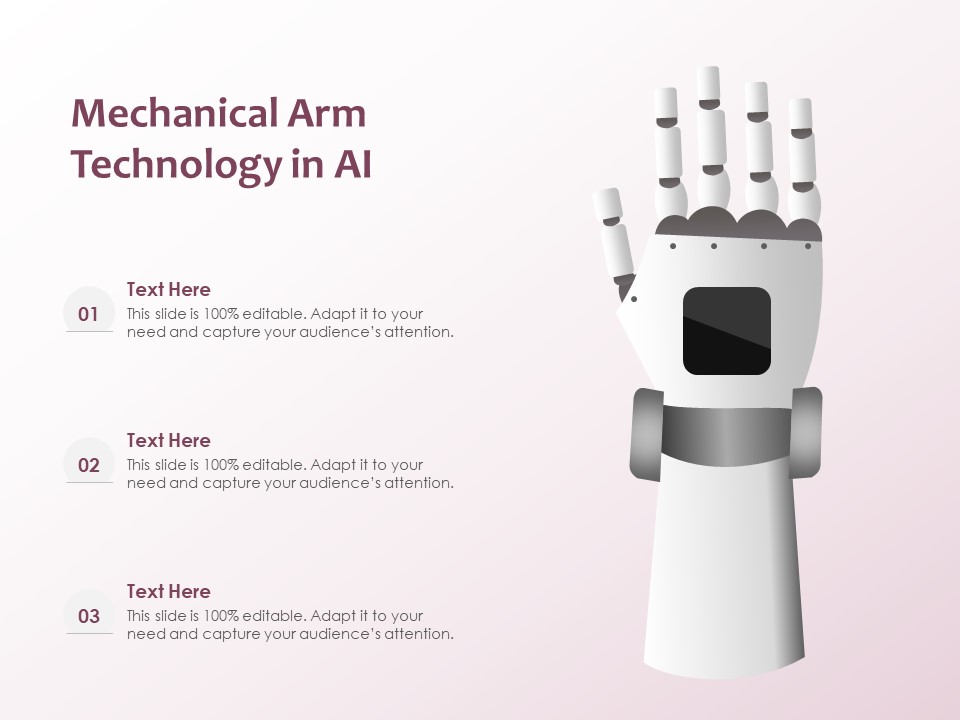 Mechanical Arm Technology In AI Ppt PowerPoint Presentation File Templates PDF
