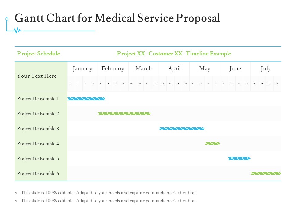 Medical And Healthcare Related Gantt Chart For Medical Service Proposal Ppt Introduction PDF