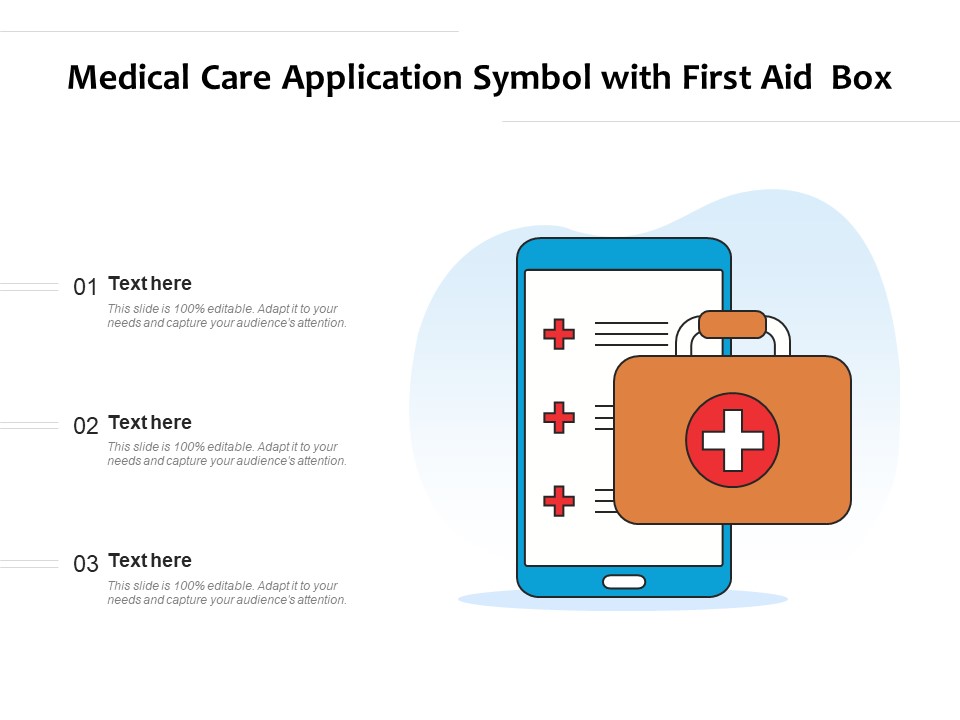 Medical Care Application Symbol With First Aid Box Ppt PowerPoint Presentation File Sample PDF