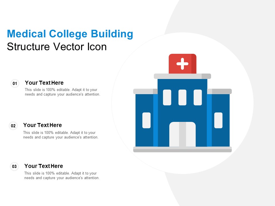Medical College Building Structure Vector Icon Ppt PowerPoint Presentation Summary Pictures