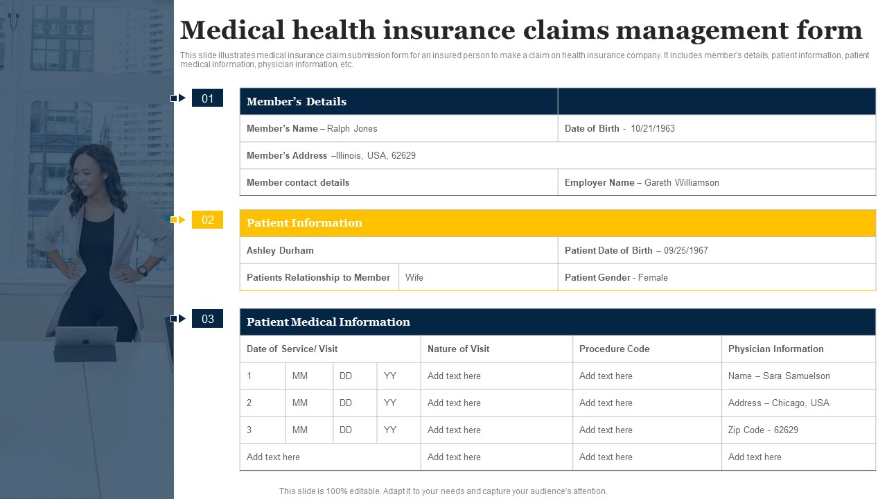 Medical Health Insurance Claims Management Form Inspiration PDF
