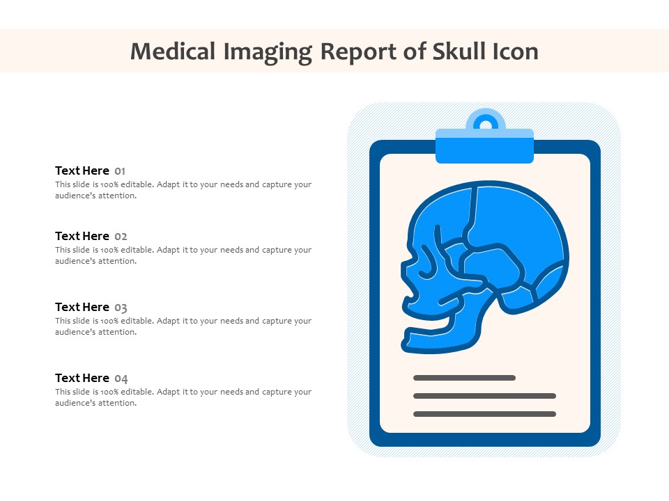 Medical Imaging Report Of Skull Icon Ppt PowerPoint Presentation Pictures Aids PDF