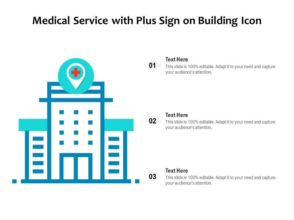Medical Service With Plus Sign On Building Icon Ppt PowerPoint Presentation File Format PDF