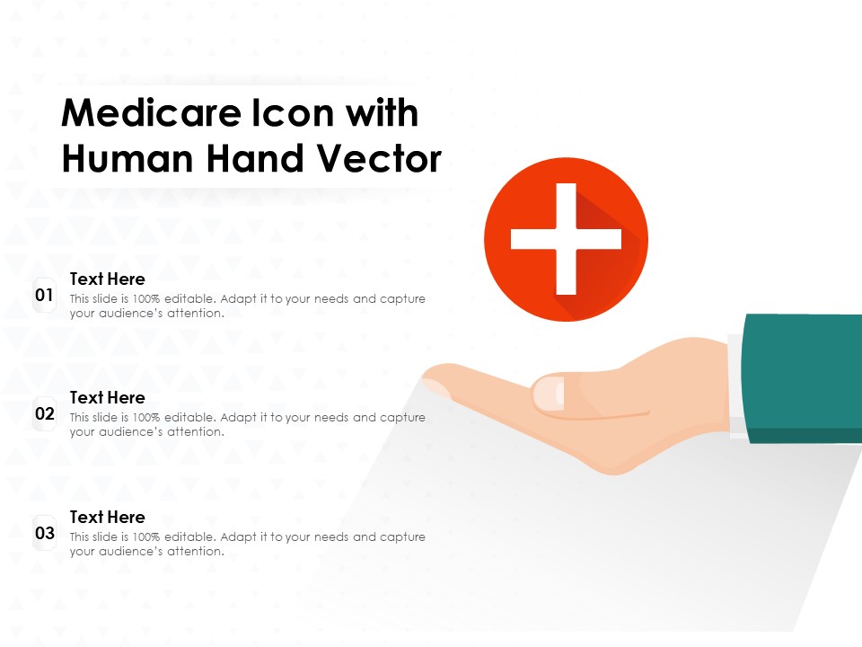 Medicare Icon With Human Hand Vector Ppt PowerPoint Presentation Visual Aids Ideas PDF