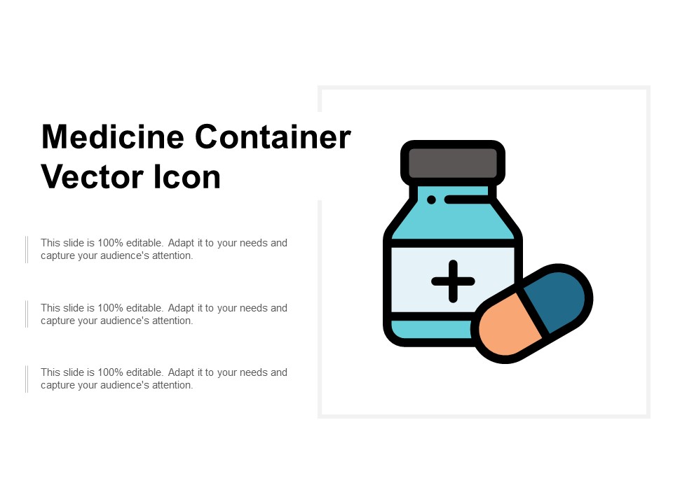 Medicine Container Vector Icon Ppt Powerpoint Presentation Inspiration Styles